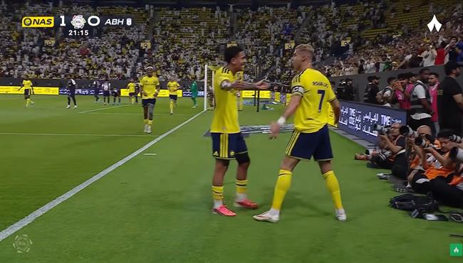 اهداف مباراة النصر وابها 2 1 الدوري السعودي