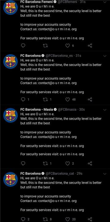 اختراق حساب برشلونة