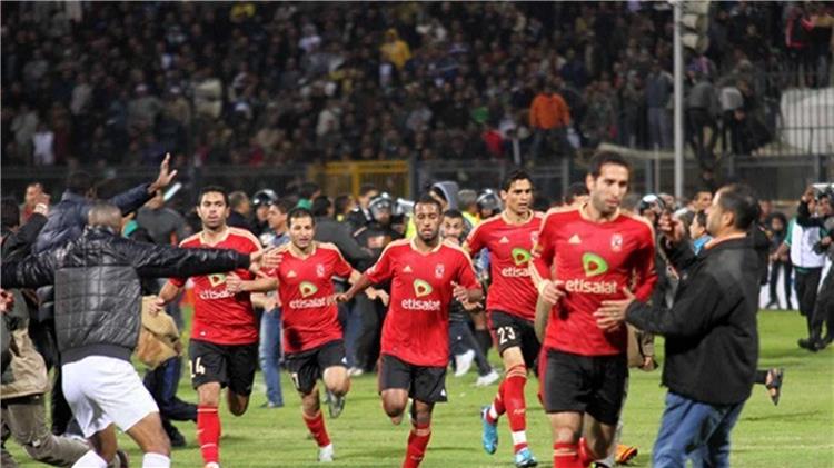 هروب لاعبي الاهلي في مباراة المصري
