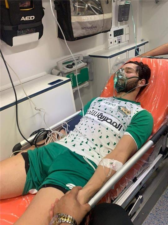 احمد عادل ميسي لاعب المصري في المستشفى