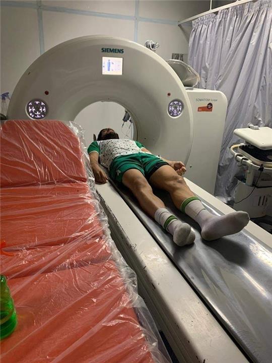احمد عادل ميسي لاعب المصري في المستشفى