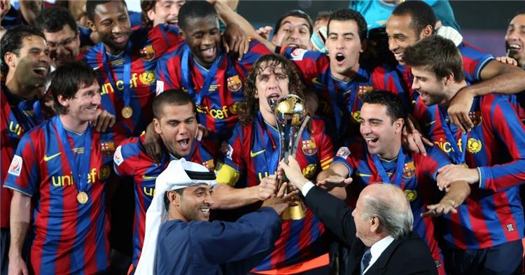 برشلونة يحتفل بكأس العالم للأندية 2009