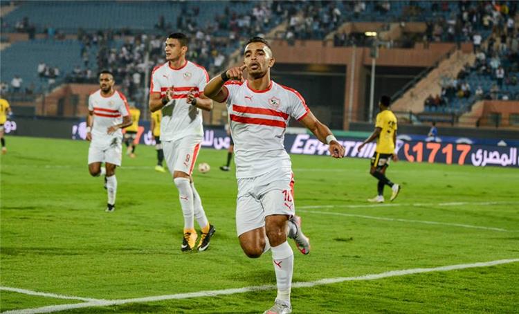 احتفال اوباما بعد تسجيل هدف في مباراة الزمالك ضد الانتاج الحربى