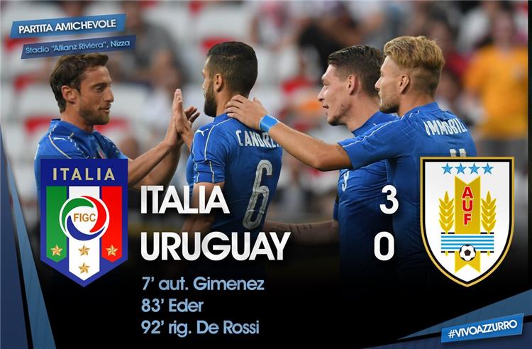 مباريات ودية إيطاليا تضرب أوروجواي بثلاثية نظيفة