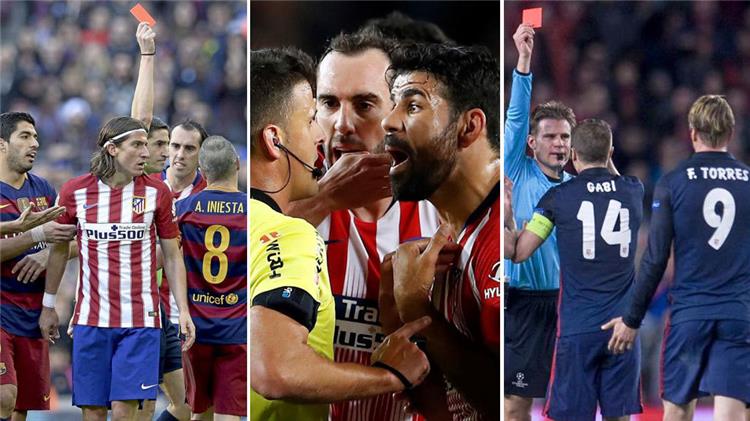 قبل كوستا 7 حالات طرد أثارت غضب أتلتيكو مدريد أمام برشلونة