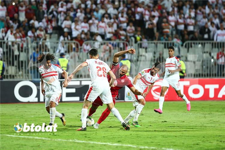 جانب من مباراة الذهاب بين الزمالك والنجم الساحلي