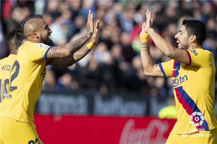 سواريز وفيدال محرزي اهداف برشلونة امام ليجانيس