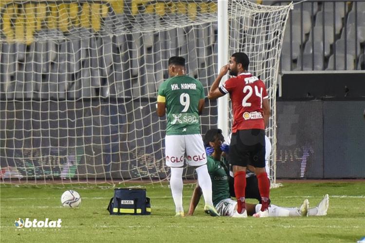 لحظة إصابة محمود رزق في مباراة الأهلي والاتحاد