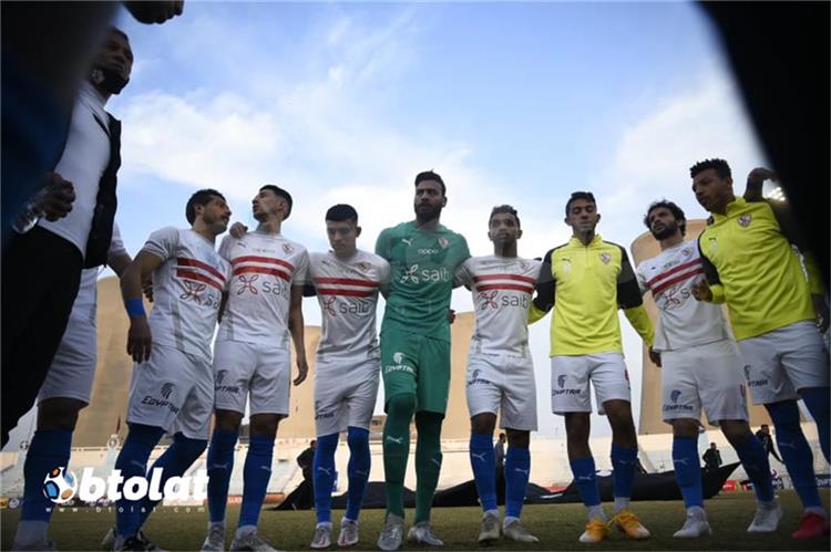 فريق الزمالك من مباراة غزل المحلة في الدوري المصري