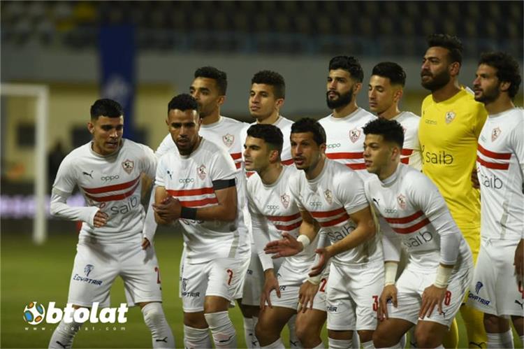 فريق الزمالك من مباراة المصري في الدوري