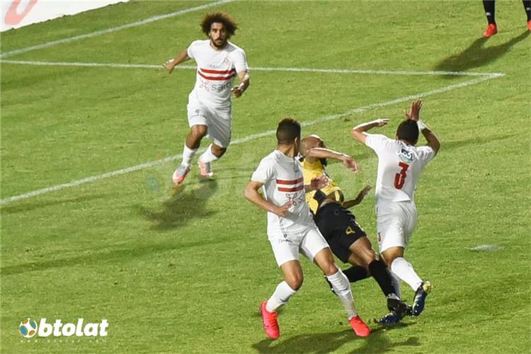 عبد الله جمعة من مباراة الزمالك والمقاولون العرب في الدوري