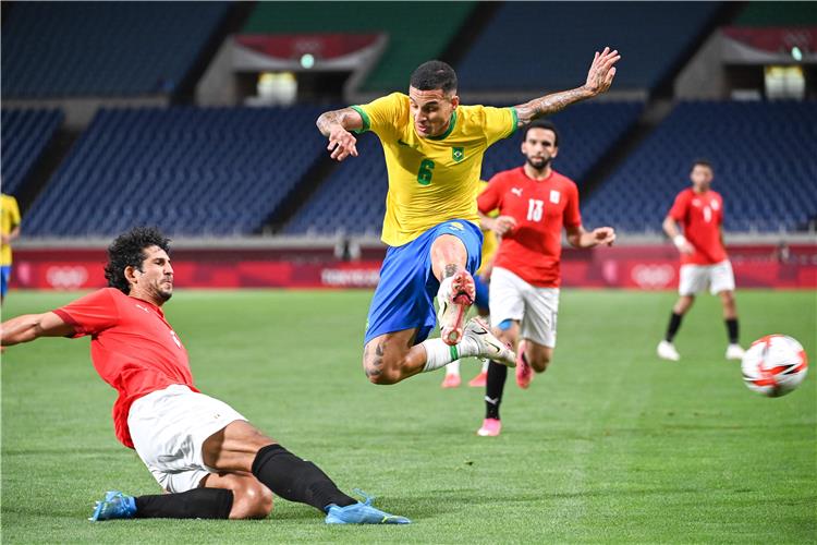 احمد حجازي من مباراة مصر والبرازيل في اولمبياد طوكيو