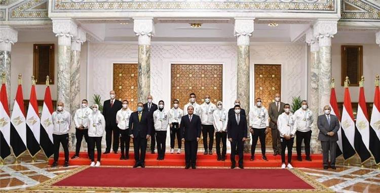 الرئيس عبد الفتاح السيسي يكرم ابطال مصر في اولمبياد طوكيو 2020