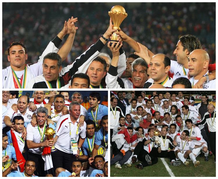 تتويج مصر بكأس الامم الافريقي 2006 2008 2010