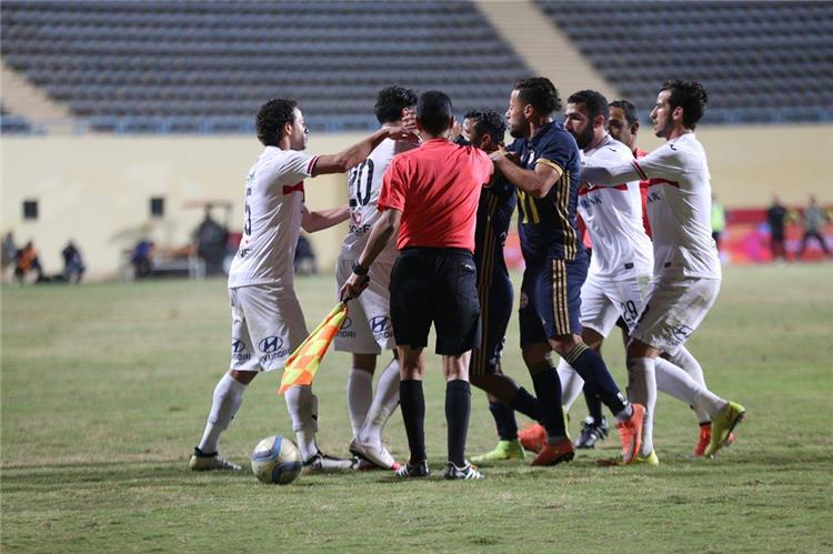 بالصور خناقة بمباراة الزمالك والانتاج الحربي