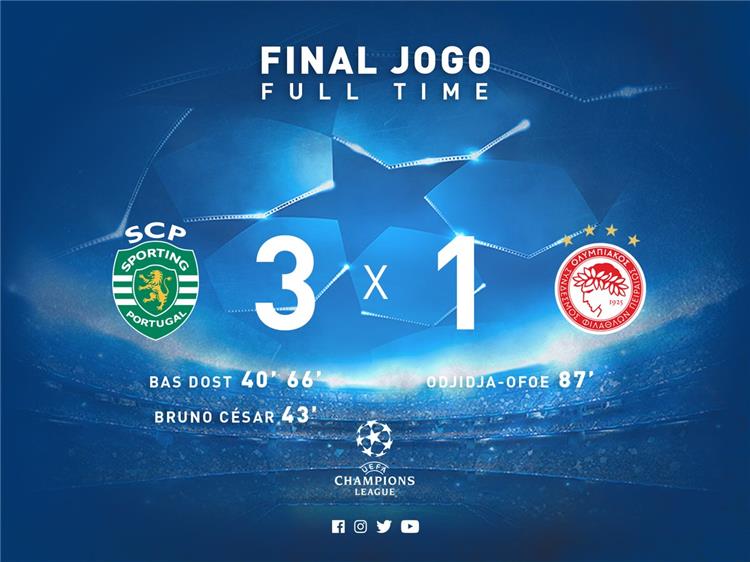 سبورتينج لشبونة يضغط على يوفنتوس ويهزم أولمبياكوس في دوري الأبطال