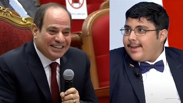 الرئيس السيسي والشاب أحمد طارق