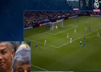 احتفالية الشامبيونز فيديو رد فعل رونالدو عندما شاهد أهدافه بنهائي كارديف