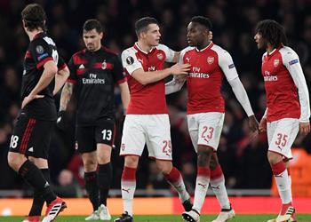 فيديو بمشاركة محمد النني آرسنال يقصي ميلان من الدوري الأوروبي