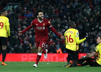 فيديو محمد صلاح ينفجر أمام واتفورد ويسجل الهدف الخامس