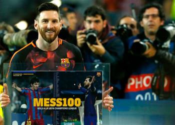 فيديو برشلونة يكرم ميسي قبل مباراة روما