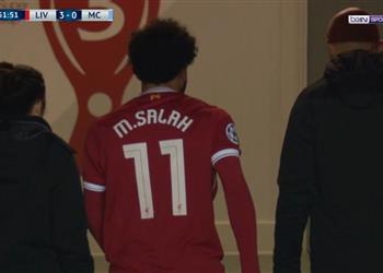 بالفيديو محمد صلاح يخرج من مواجهة مانشستر سيتي للإصابة