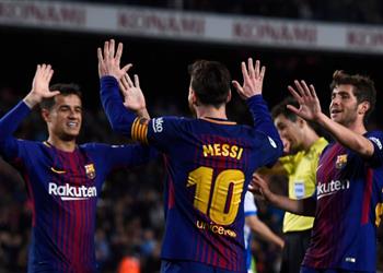 بالفيديو هاتريك ميسي يقود قطار برشلونة لدهس ليجانيس