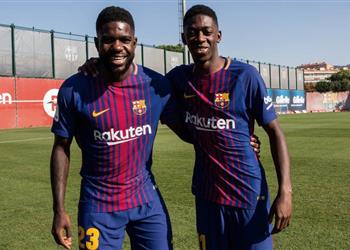 رئيس برشلونة يحسم مستقبل أومتيتي وديمبيلي