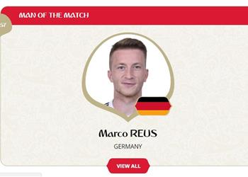 رسميا رويس رجل المباراة بين ألمانيا والسويد في كأس العالم