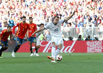 مهاجم روسيا الحظ ابتسم لنا أمام إسبانيا