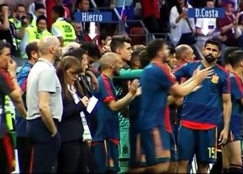 فيديو كوستا يحذر مدرب إسبانيا من كوكي قبل توديع المونديال