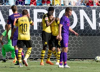 فيديو بدون محمد صلاح ليفربول يسقط أمام دورتموند وديا