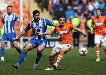 سام مرسي أساسي ا مع ويجان أمام بريستول سيتي بالشامبيون شيب