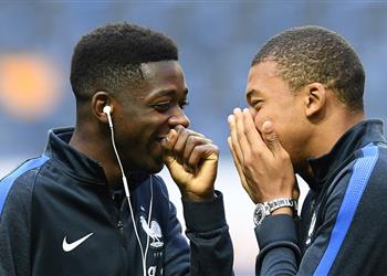 فيديو سقوط ديمبلي يفجر ضحك مبابي في تدريبات فرنسا