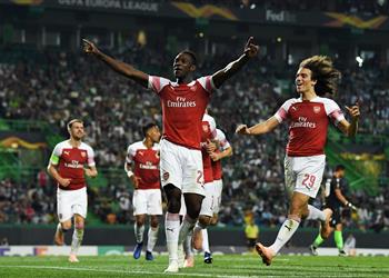 فيديو ويلباك يقود آرسنال للفوز على سبورتنج لشبونة في حضور النني