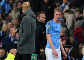 جوارديولا ي ثير الشكوك حول دي بروين بعد إصابته أمام فولهام