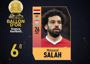 رسمي ا محمد صلاح سادس أفضل لاعب في العالم من فرانس فوتبول