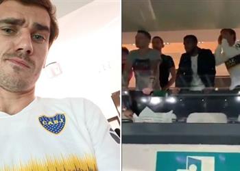 جماهير ريفر بليت تهاجم جريزمان بسبب دعمه لبوكا جونيورز