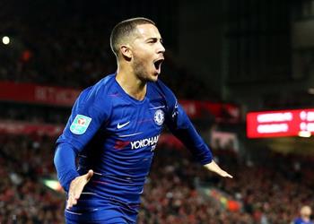 فيديو هازارد يتفوق على لاعبي الدوري الإنجليزي