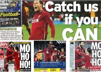 الصحافة البريطانية عن محمد صلاح سانتا مو يقدم هدية الكريسماس لليفربول