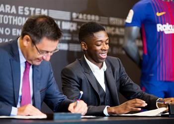 رئيس برشلونة يتحدث عن رحيل الحدادي ومصير ديمبلي