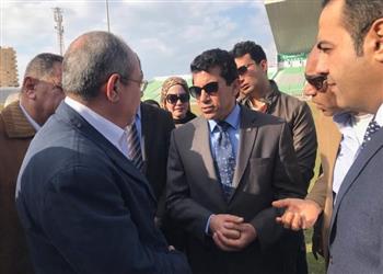 وزير الرياضة يتفقد استاد بورسعيد استعداد ا لأمم إفريقيا