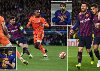 بالفيديو ميسي ي بدع ويقود برشلونة لربع نهائي دوري الأبطال بخماسية في مرمى ليون