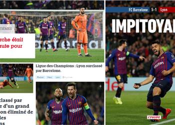 الصحافة الفرنسية برشلونة لا ي قهر مع العظيم ميسي