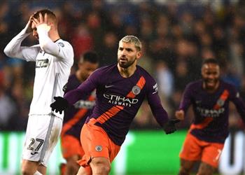 أجويرو يقود مانشستر سيتي لريمونتادا أمام سوانزي ويتأهل لنصف نهائي كأس الاتحاد