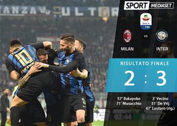 فيديو إنتر يفوز بثلاثية على ميلان بديربي الغضب في الدوري الإيطالي