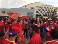 الجماهير المصرية تتوافد على ملعب هزاع لحضور مباراة الأهلي وروما