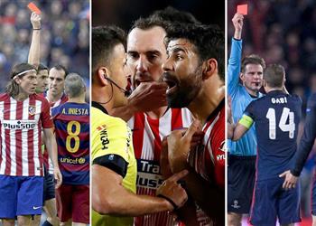 قبل كوستا 7 حالات طرد أثارت غضب أتلتيكو مدريد أمام برشلونة