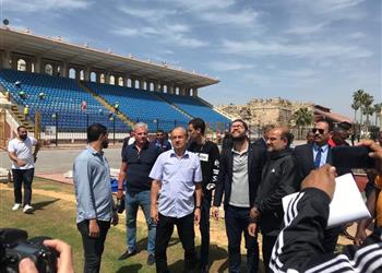 أمم إفريقيا 2019 ممثلو منتخبات المجموعة الثانية يزورون استاد الإسكندرية