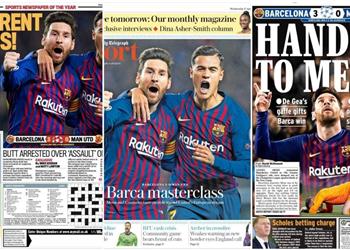 الصحافة العالمية تستسلم أمام سحر برشلونة وميسي في دوري الأبطال